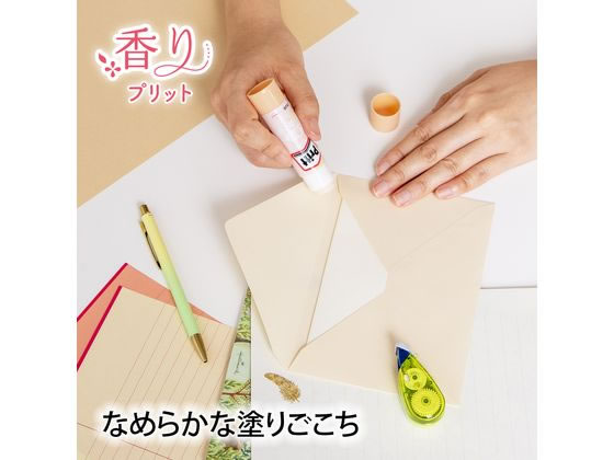 プラス スティックのり 香りプリット 約10g アソート 3本 NS-721FR