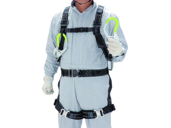 ●型番：133W-TR-Y●サイズ：M ●色：黒／黄 ●腿バックル：ワンタッチ ●腰バックル：ワンタッチ ●ベルト幅（mm）：45 ●フック口開き（mm）：53 ●胴ベルト幅（mm）：50 ●胸ベルト