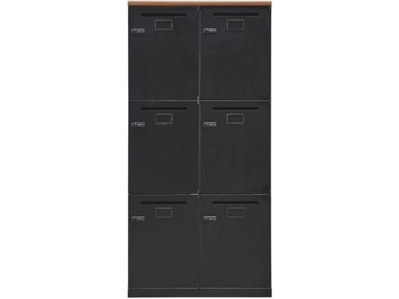 ニトリ パーソナルロッカー 6人用3段 W80×D41×H16.6 BK