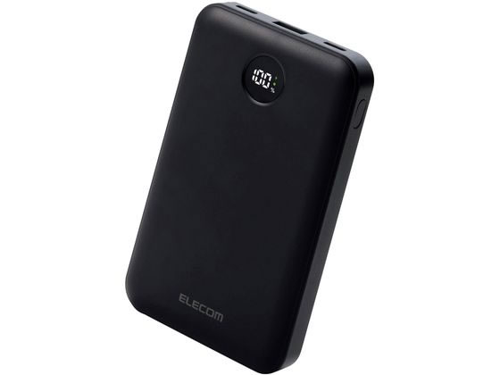 エレコム モバイルバッテリー10000mAh残量表示 黒 DE-C76-10000BK 通販