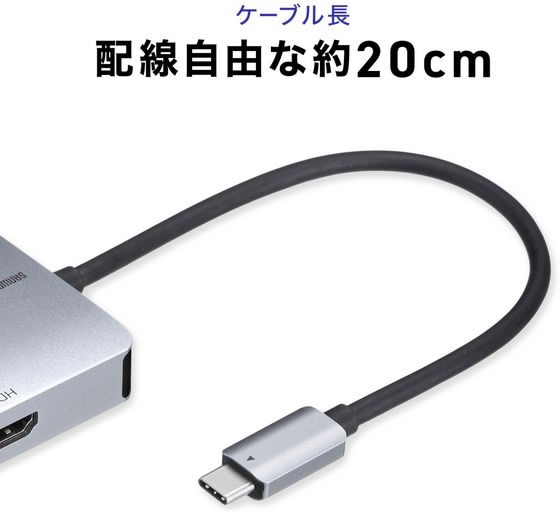 サンワサプライ USB Type-C ドッキングステーション USB-DKM8S 通販