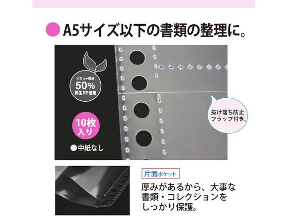 リフィルポケット A4 30穴・2穴4穴 1パック100枚入 セキセイ/EC