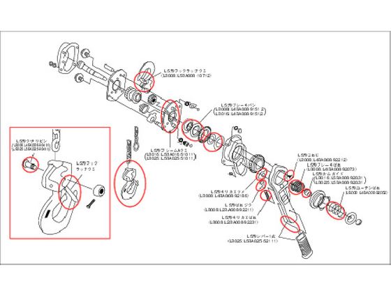 ●型番：L2BA008-92231●品名：キリカエバネ ●適合機種：L4（3／4t）、L5（0．8t、1．0t、1．6t、2．5t）