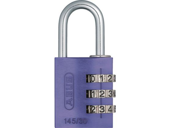 ●型番：145-30-PU●色：パープル ●幅（mm）：30 ●ツル径（mm）：4．8 ●B（mm）：25 ●C（mm）：14●ロック：ダイヤル3段式●本体：アルミニウム ●ツル：真鍮