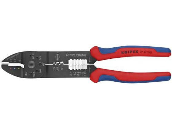 ●メーカー：ＫＮＩＰＥＸ（クニペックス）●型番：９７２２２４０●圧着範囲（絶縁端子・絶縁コネクター）：０．７５〜１．５、１．５〜２．５、２．５〜６．０ｍｍ２●圧着範囲（幅６．３ｍｍ差込端子）：０．５〜