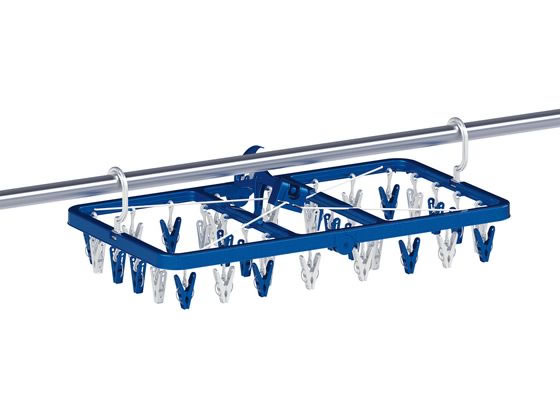 東和産業 LST サイドフック付き角ハンガー ピンチ32個付 #24848