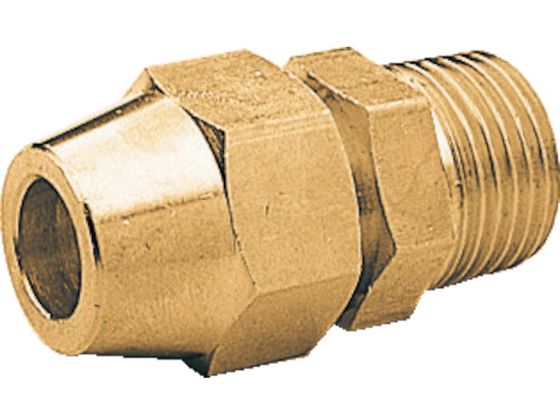 ●型番：FS-1206●適用銅管外径（mm）：6 ●ねじ：R1／4 ●六角対辺（mm）ナット：16 ●寸法L（mm）：37 ●六角対辺（mm）本体：14 ●適用流体：水・空気・油●使用流体：水・空気・