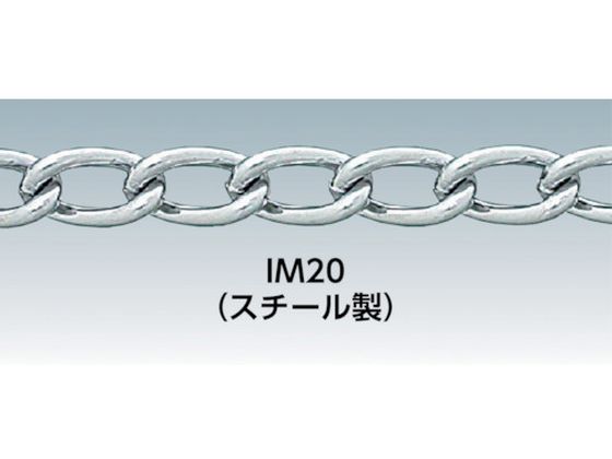 ●型番：IM132-CR●全長（m）：30 ●使用荷重（kN）：0．98 ●線径d（mm）：3．2 ●内長P（mm）：16．0 ●内幅W（mm）：8．0●クロームマンテルチェーン30m●スチール（SW
