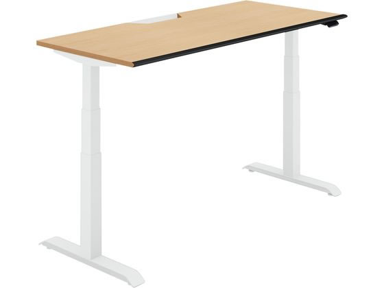 ●品番：ＤＳＥ−ＬＳＡ１６０７Ｂ−ＳＷＴ１２●外寸法：幅１５５０×奥行６７５×高さ６３０〜１２９０ｍｍ●下肢空間寸法：幅１３８５ｍｍ●天板厚さ：２５ｍｍ●材質：天板／（表面材）メラミン化粧板（エッジ）