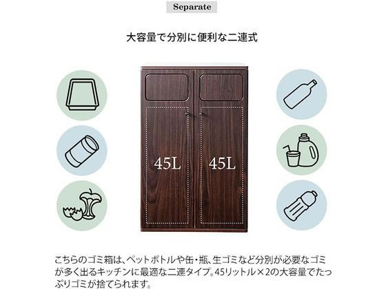 宮武製作所 ウッドダブルプッシュダストボックス Empro ナチュラル