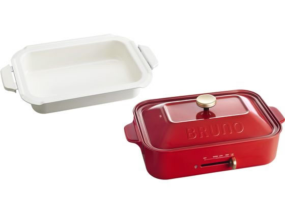 BRUNO グリル鍋 赤/BOE021-RD Amazon | BRUNO コンパクトホットプレート レッド BOE021-RD