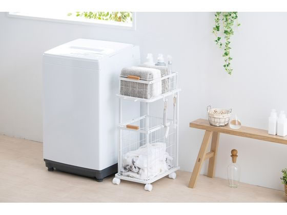アイリスオーヤマ ランドリーバスケットワゴン2段 ホワイト 通販