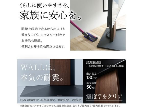 WALL V5 ロータイプ サテンホワイト WLTVK5111 キャスター付き ナカムラ WALLテレビスタンドV5 ロータイプ サテンホワイト