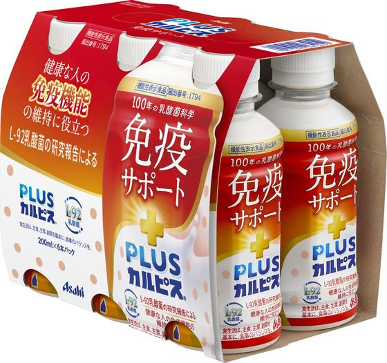 アサヒ飲料 PLUSカルピス 免疫サポート 200ml×24本 通販【フォレスト