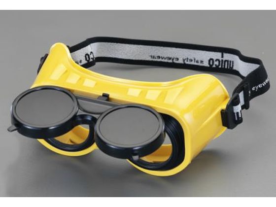 ●用途：電気溶接、スポット溶接、熔断業用めがねです。●材質：フレーム：ポリ塩化ビニール、レンズ：ガラス●遮光度：＃１０●レンズカラー：グリーン、クリアーの２種類付き●重量：１７８ｇ●クリアーレンズはフ