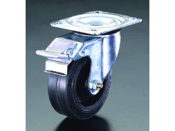 ●仕様：自在車輪（後ストッパー付き）●材質：金具：スチール、車輪：ソリッドラバー●車輪径×幅：１００×３８ｍｍ●全高：１２５ｍｍ●耐熱温度：−２５〜８０℃●耐荷重：１５０ｋｇ●車輪は丈夫で抵抗力のある