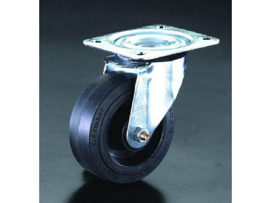 ●仕様：自在車輪（ストッパー無し）●材質：金具：スチール、車輪：ソリッドラバー●車輪径×幅：８０×３２ｍｍ●全高：１０２ｍｍ●耐熱温度：−２５〜８０℃●耐荷重：１４０ｋｇ●車輪は丈夫で抵抗力のあるロー