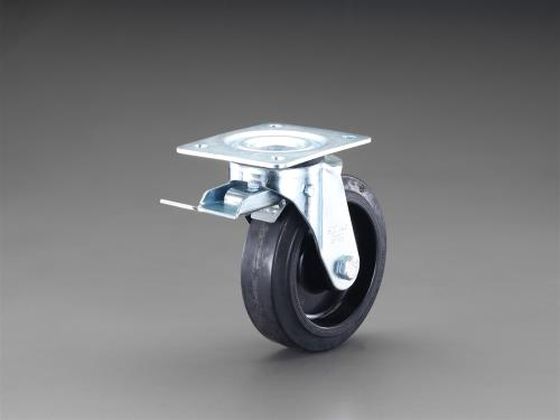 ●仕様：自在車輪（前ストッパー付き）●材質：金具：スチール、車輪：ソリッドラバー●車輪径×幅：２００×５０ｍｍ●全高：２３５ｍｍ●耐熱温度：−２５〜８０℃●耐荷重：３００ｋｇ●車輪は丈夫で抵抗力のある