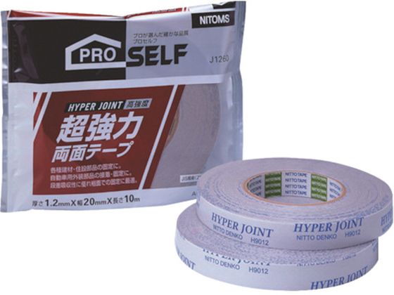 ●型番：J1260●色：グレー ●幅（mm）：20 ●厚さ（mm）：1．2 ●長さ（m）：10●粘着力：22N／10mm（90゜ピール） ●JIS規格［Z1541］超強力両面粘着テープ1種1号（構造用