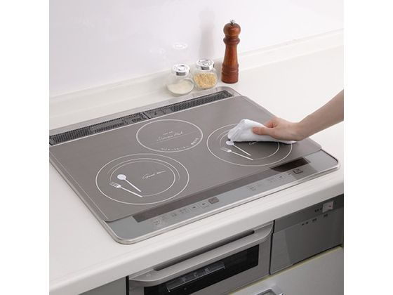 東洋アルミエコープロダクツ IHマットSOFTワイド カトラリー柄 グレー