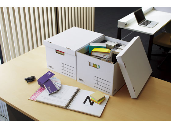 コクヨ 収納ボックス〈NEOS〉Lサイズ・フタ付 A4 ホワイト 通販