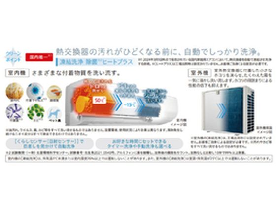 日立 【標準工事付】 6畳向自動お掃除付エアコン 凍結洗浄白く
