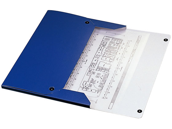 激安の コクヨ 図面ファイル(カラー合紙タイプ)A2 2つ折 背幅28mm 青 