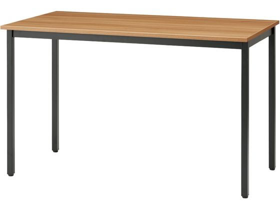 ●色：天板ナチュラル／脚ブラック●サイズ：幅１４００×奥行７００×高さ７２０ｍｍ●素材：天板／合成樹脂化粧板（メラミン樹脂加工）、フレーム・脚部／スチール（粉体塗装）●重量：２１．７ｋｇ●耐荷重（等分