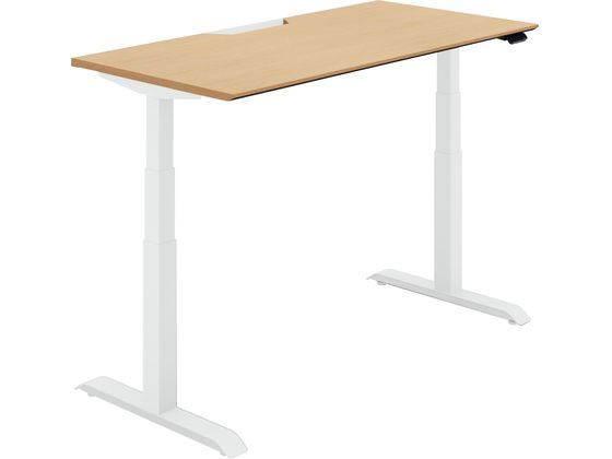 ●品番：ＤＳＥ−ＬＳＦ１４０７Ｂ−ＳＷＴ１２●外寸法：幅１３５０×奥行６７５×高さ６３０〜１２９０ｍｍ●下肢空間寸法：幅１１８５ｍｍ●天板厚さ：２５ｍｍ●材質：天板／（表面材）メラミン化粧板（エッジ）