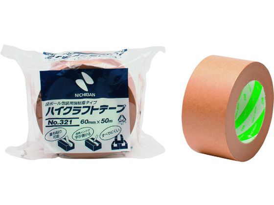 ●型番：321-60●色：黄土 ●幅（mm）：60 ●長さ（m）：50 ●厚さ（mm）：0．13 ●粘着力（N／10mm）：3．46 ●引張強度（N／10mm）：56．3●粘着力：3．46N／10mm