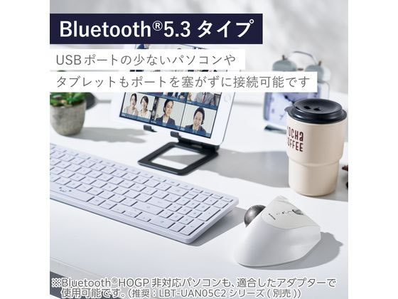 エレコム トラックボール Bluetooth ベアリング 白 M-IT11BRWH