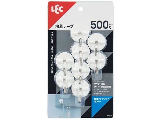 ●本体サイズ：約２８×２２×３８Ｈｍｍ●内容量：８個●材質：支持部／スチロール樹脂、フック／ステンレス鋼線●荷重制限：垂直面／５００ｇ、水平面／３００ｇ●生産国：中国【取り付けられる所】凹凸のないなめ