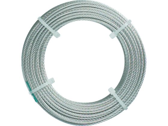 ●型番：CWC-1S30●ロープ径（mm）：1．0（1．5） ●長さ（m）：30 ●使用荷重（kg）：15 ●被覆外径（mm）：1．5●ワイヤロープの構成：7×7 ●細径タイプ●ステンレス（SUS30