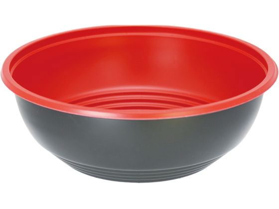 ●寸法：Φ１７０×６０ｍｍ●容量：約９３０ｍｌ●材質：ＰＰ／Ｆ●色：内／赤、外／黒●耐熱温度：約１３０℃●生産国：日本製●電子レンジ使用可能●注文単位：１パック（５０枚）