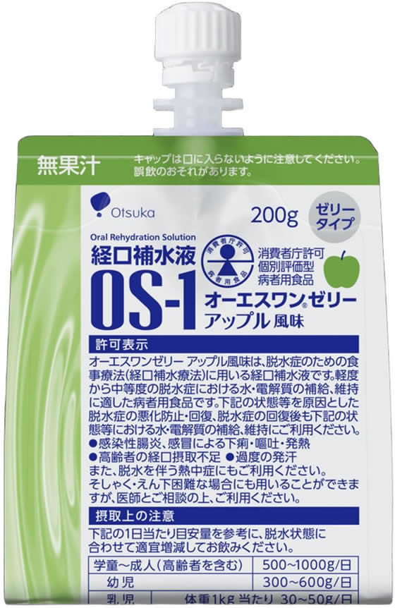 大塚製薬 OS-1(オーエスワン) ゼリーパウチ アップル風味 200g×6