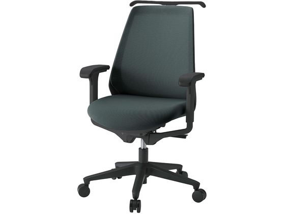 ●品番：ＫＺ−３３７ＰＶＨ１Ｔ１Ｗ２●カラー：ベース／ブラック、張地／オフブラック●外寸法：幅６００×奥行６３０〜６４０×高さ９１５〜１００５（１０６０）ｍｍ●座面高さ：４００〜４９０ｍｍ●重量：１３
