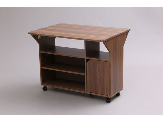 アイリスオーヤマ 扉付きキッチンワゴン ウォールナット TKW-90 通販