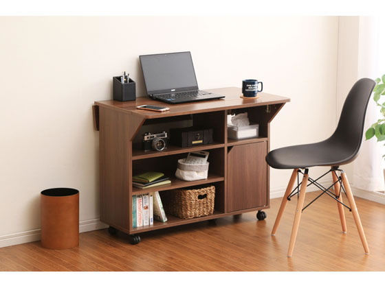 アイリスオーヤマ 扉付きキッチンワゴン ウォールナット TKW-90 通販