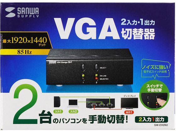 サンワサプライ ディスプレイ切替器 ミニD-sub(HD)15pin用 2回路