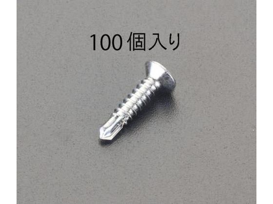 ●材質：鉄（三価クロメート）●頭形状：（＋）皿頭●サイズ：４×２５ｍｍ●先端がドリルになっている為、下穴が必要ありません。●入数：１００個