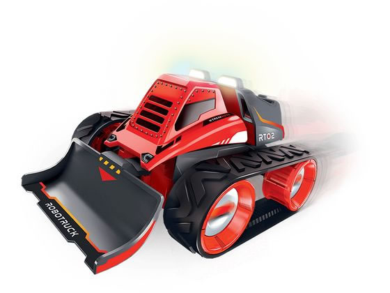 デコボコ道もガンガン進む、クローラータイプのブルドーザーロボを自分で組み立てる工作キットです。付属の赤外線リモコンで、スピードチェンジやクラクション、ライトのコントロールなどいろいろな動きが楽しめます
