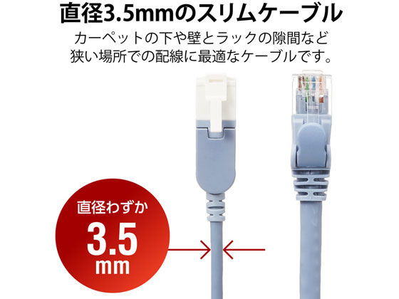 エレコム LANケーブル Cat6A スイングコネクタ 10m LD-GPATSW BU100