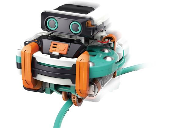 ジャイロスターは、１本のレールの上をバランスをとりながら落ちないで進んでいくロボットです。その秘密は「ジャイロ効果」にあります。ジャイロスターの内部の「回転ホイール」が回り続けることでバランスをたもっ