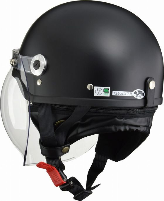 リード工業 CROSS バブルシールド付ハーフヘルメットMATB CR760MATBK