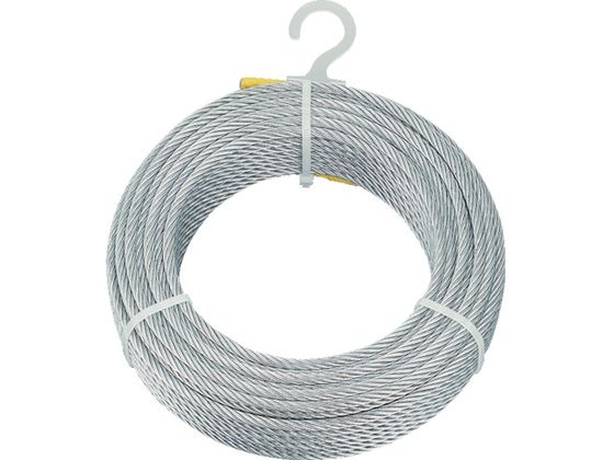 ●型番：CWM-8S30●ロープ径（mm）：8 ●長さ（m）：30 ●使用荷重（kg）：430●亜鉛メッキ付ワイヤロープの構造：3mm6×7、4mm6×7、6mm6×19、9mm6×24●炭素鋼