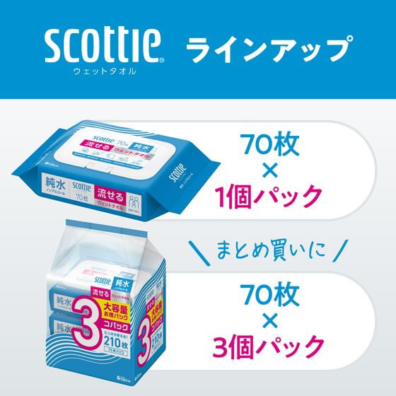 クレシア スコッティ 流せるウェットタオル 純水 ノンアルコール 70枚