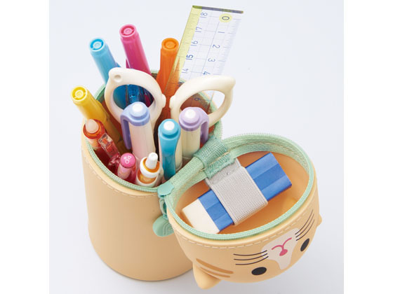 ジャスミンのスリムなペンケース ペンケースがペンスタンドに