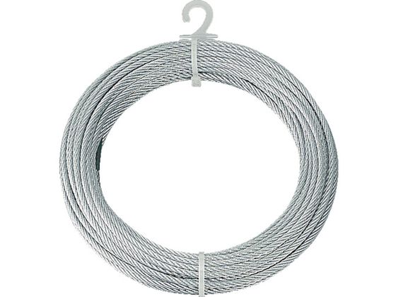 ●型番：CWM-9S20●ロープ径（mm）：9 ●長さ（m）：20 ●使用荷重（kg）：610●亜鉛メッキ付ワイヤロープの構造：3mm6×7、4mm6×7、6mm6×19、9mm6×24●炭素鋼