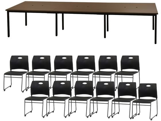 Netforce フリーアドレスデスクRAPスタッキングチェアセット 16人用 WH NV Netforce フリーアドレスデスクRAPネスティングチェアセット 8人用 WH／BK