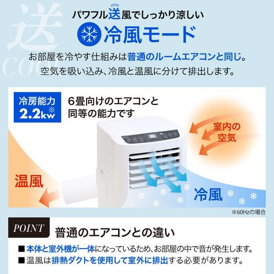 スポットクーラー　ホワイト 冷暖房機能付き 楽天市場】暖房機能付 スポットエアクーラー ヒート＆クール